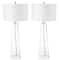 Myrtle Table Lamp Set in Clear &#x26; Off White